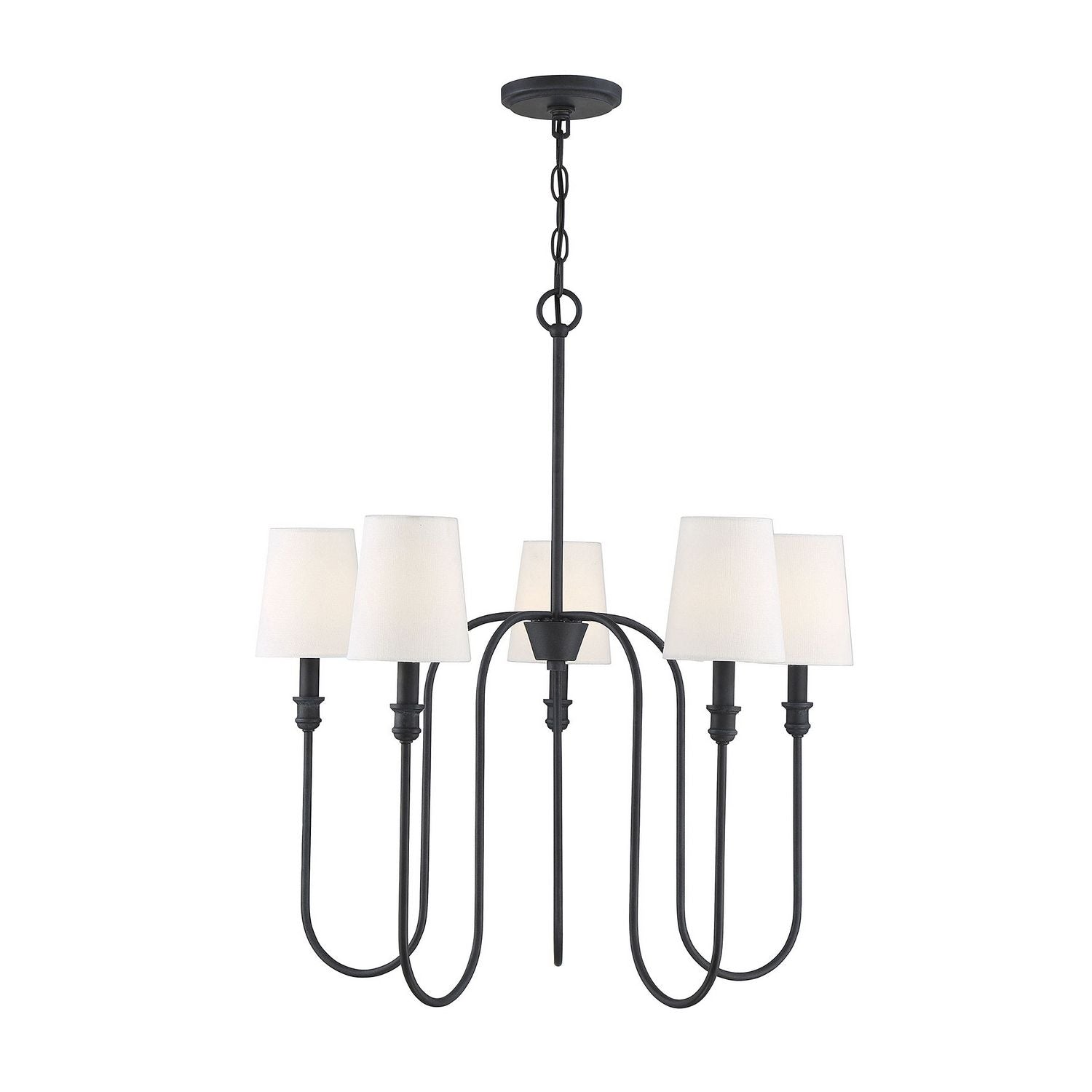 Meridian M10077AI Five Light Chandelier in Aged Iron
