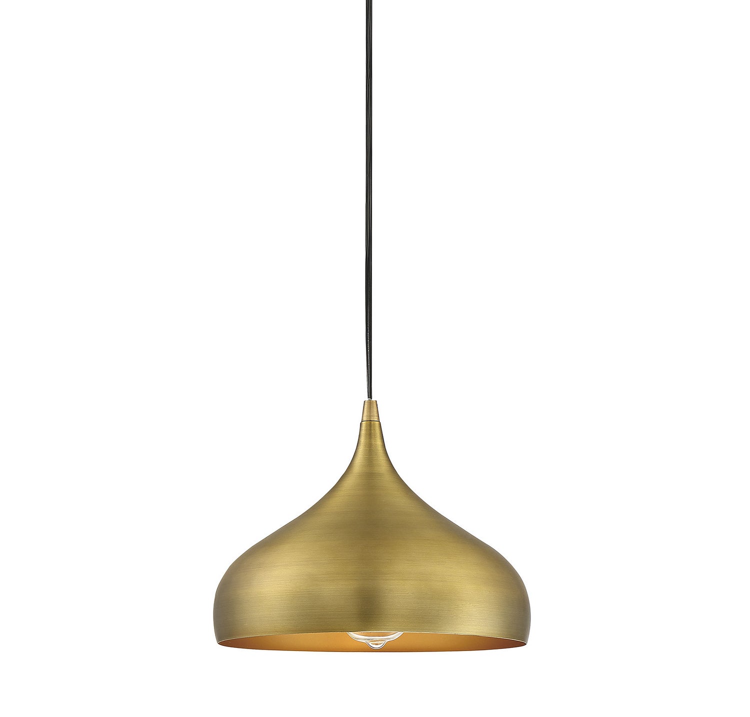 Meridian M70075NB One Light Mini Pendant in Natural Brass