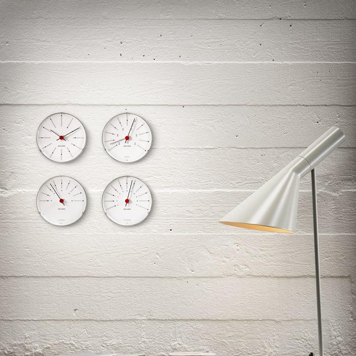 Arne Jacobsen Clocks 43686 Bankers Barometer in White/Black/Red