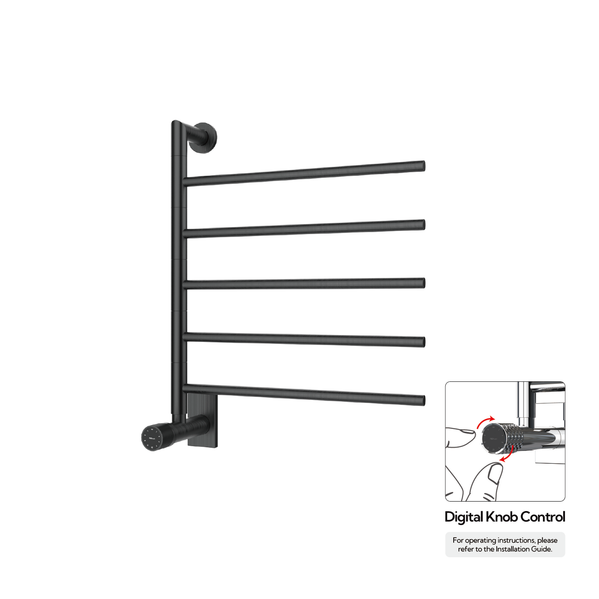 P&Bhusri G06-M-BBN-XM G06 Towel Warmer in PVD Brushed Black Nickel