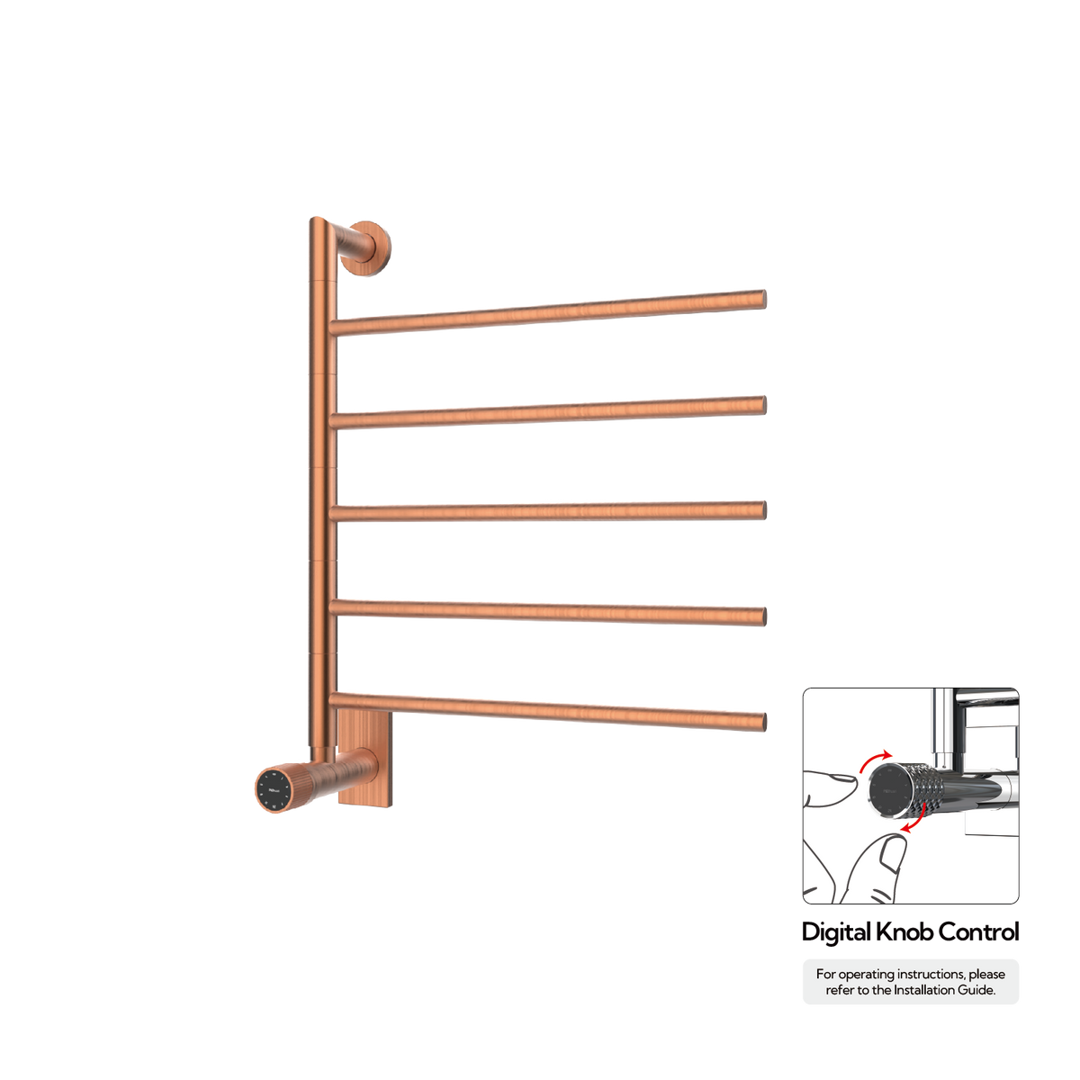 P&Bhusri G06-M-BRG-XM G06 Towel Warmer in PVD Brushed Rose Gold
