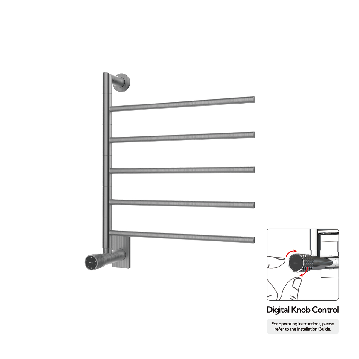 P&Bhusri G06-M-GML-XM G06 Towel Warmer in PVD Gun Metal