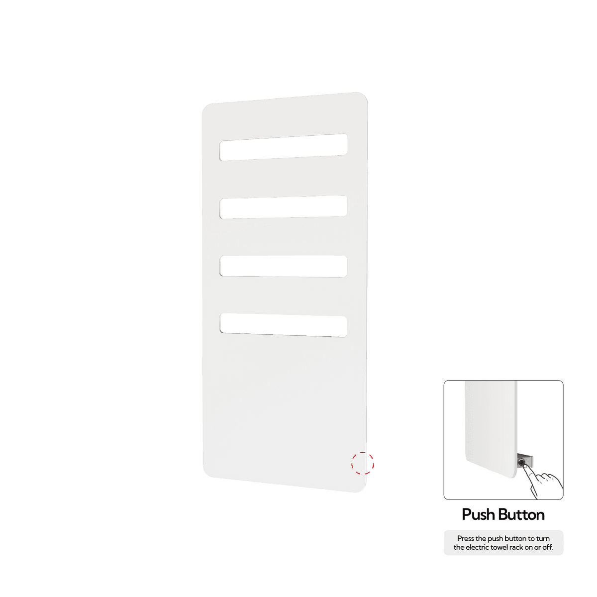 P&Bhusri G07-M-MWH-N G07 Towel Warmer in Mist White