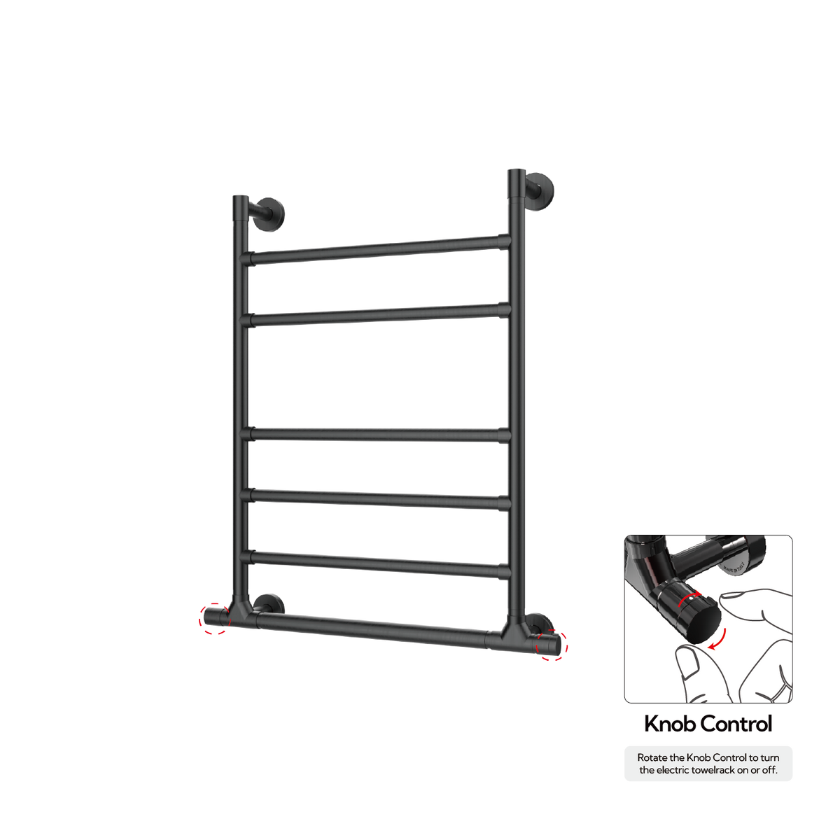 P&Bhusri G10-M-BBN-XK G10 Towel Warmer in PVD Brushed Black Nickel