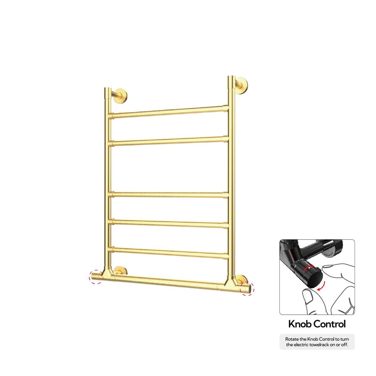 P&Bhusri G10-M-BBR-XK G10 Towel Warmer in PVD Brushed Brass