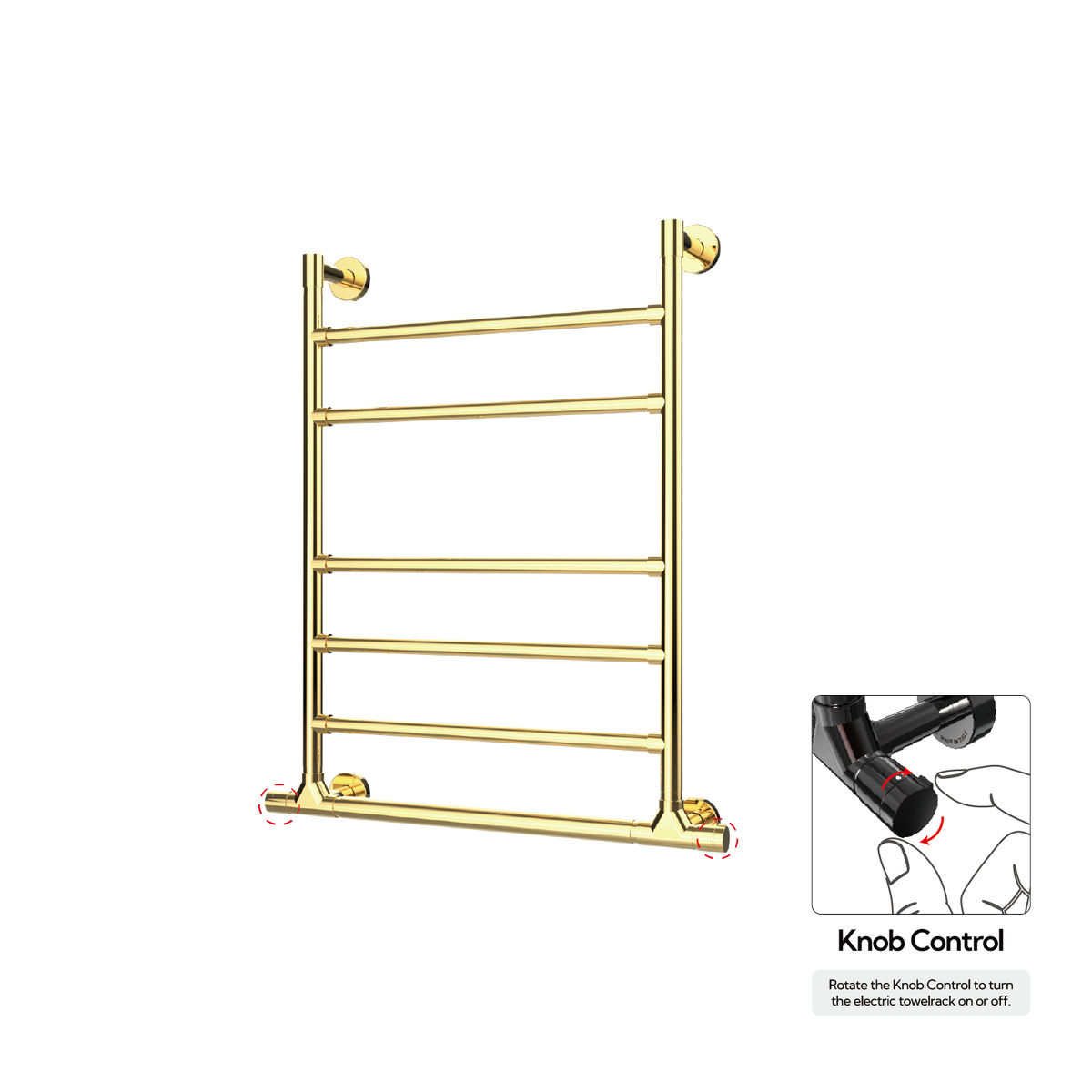 P&Bhusri G10-M-LGD-XK G10 Towel Warmer in PVD Polished Luxury Gold