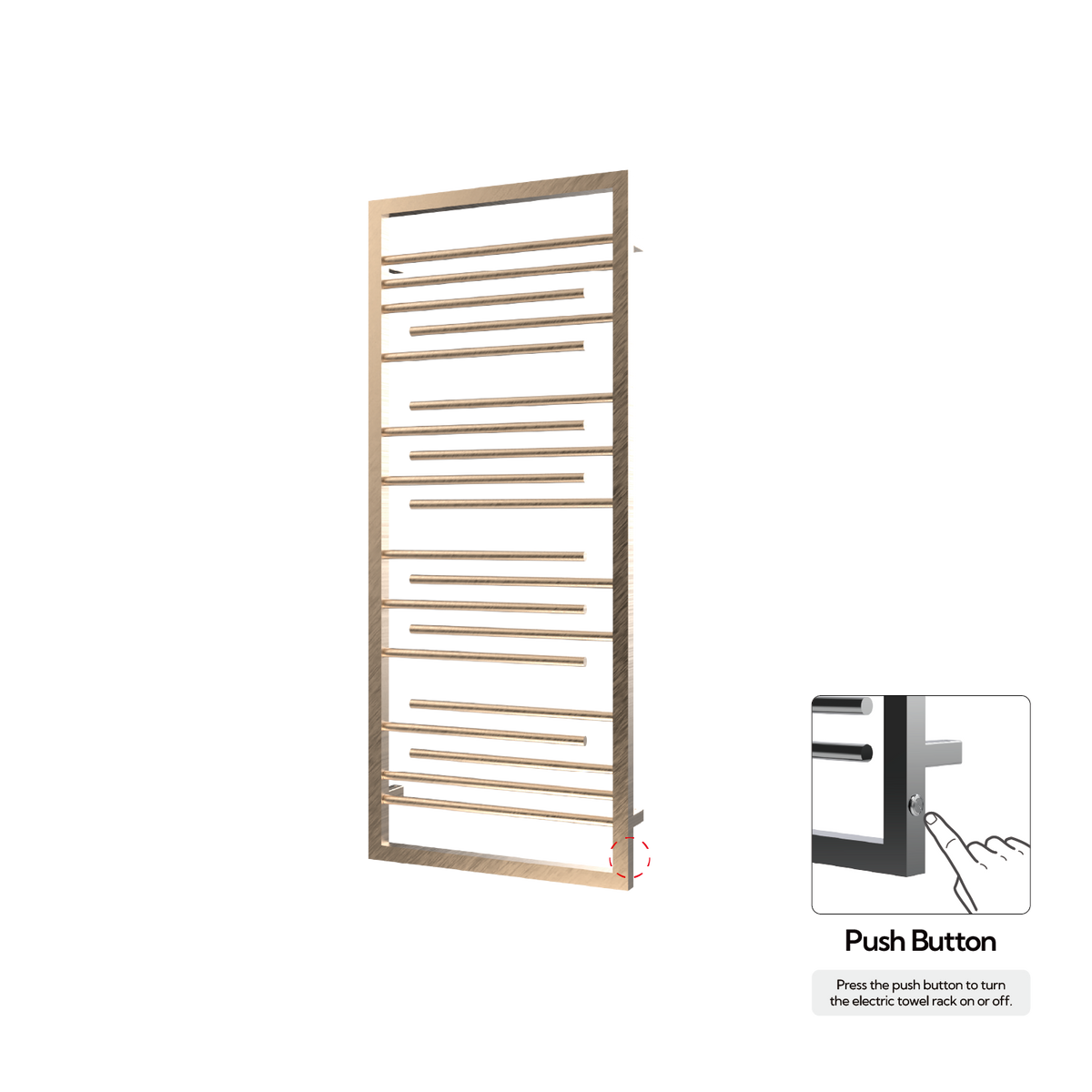 P&Bhusri G22-M-BBZ-N G22 Towel Warmer in PVD Brushed Bronze