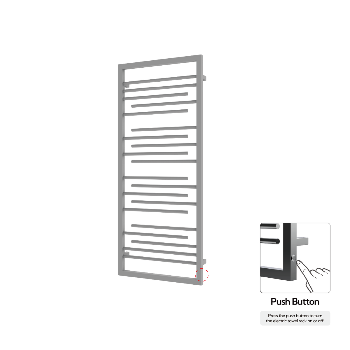 P&Bhusri G22-M-MGR-N G22 Towel Warmer in Muted Grey