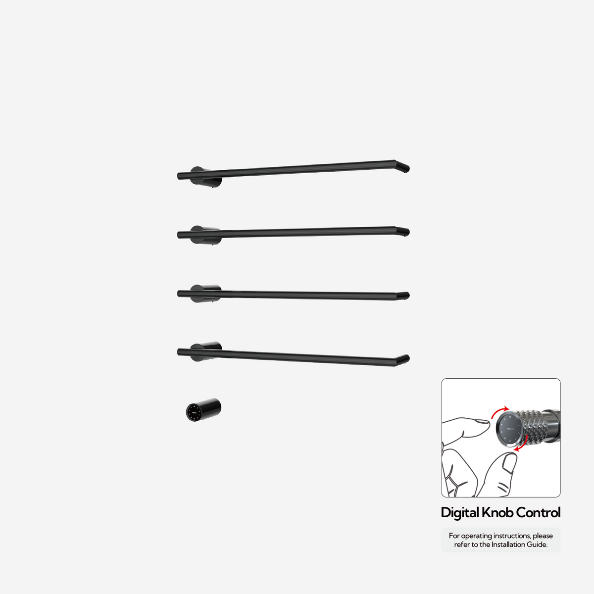 P&Bhusri G26-L-PBN-XY G26 Towel Warmer in PVD Polished Black Nickel