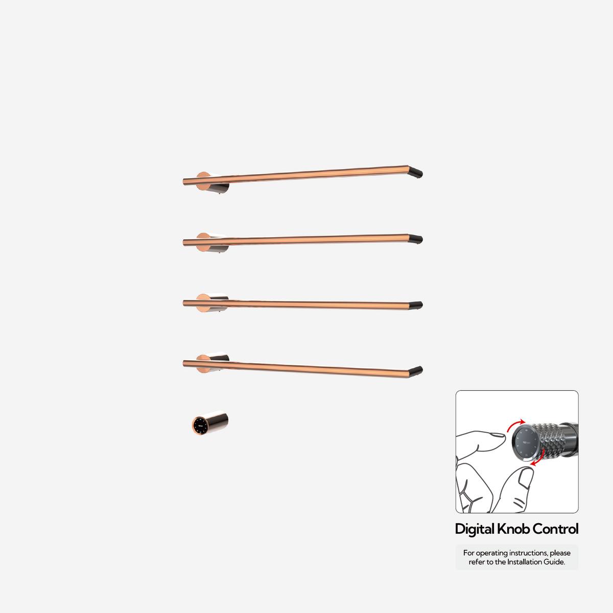 P&Bhusri G26-L-RGD-XY G26 Towel Warmer in PVD Polished Rose Gold