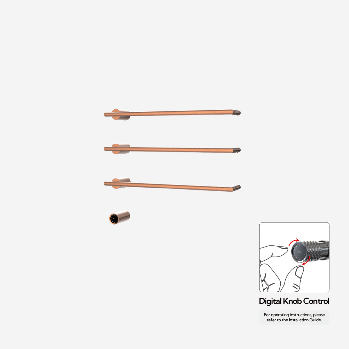 P&Bhusri G26-M-BRG-XY G26 Towel Warmer in PVD Brushed Rose Gold