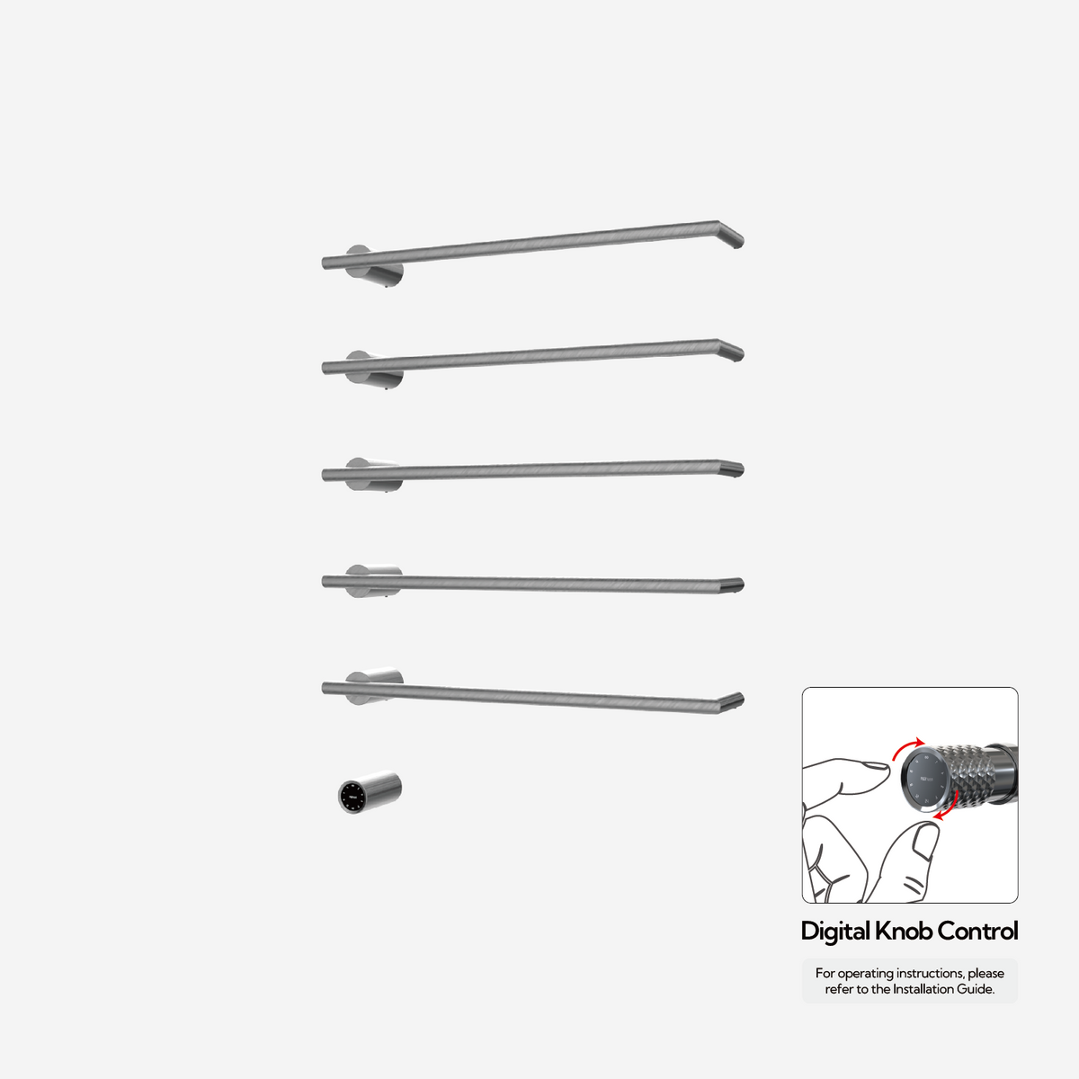 P&Bhusri G26-XL-GML-XY G26 Towel Warmer in PVD Gun Metal