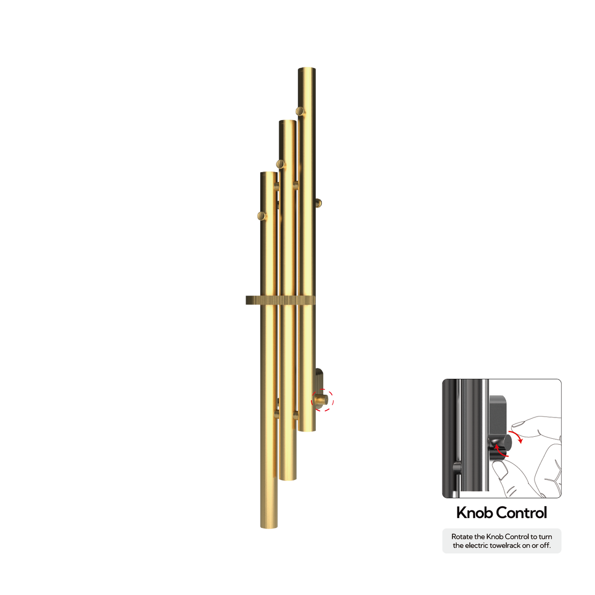 P&Bhusri K102-M-BLG-XK K102 Towel Warmer in PVD Brushed Luxury Gold