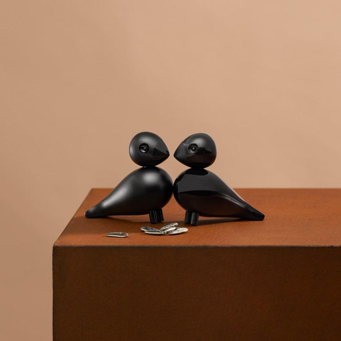 Kay Bojesen 39240 Lovebirds Wooden Figurine in Black