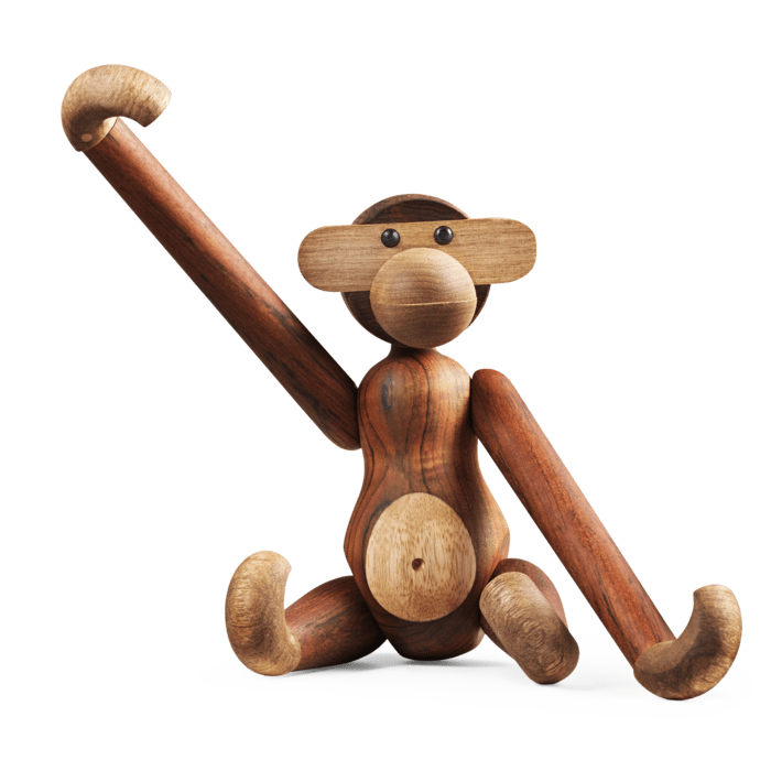 Kay Bojesen 39253 Monkey Wooden Figurine in Teak/Limba