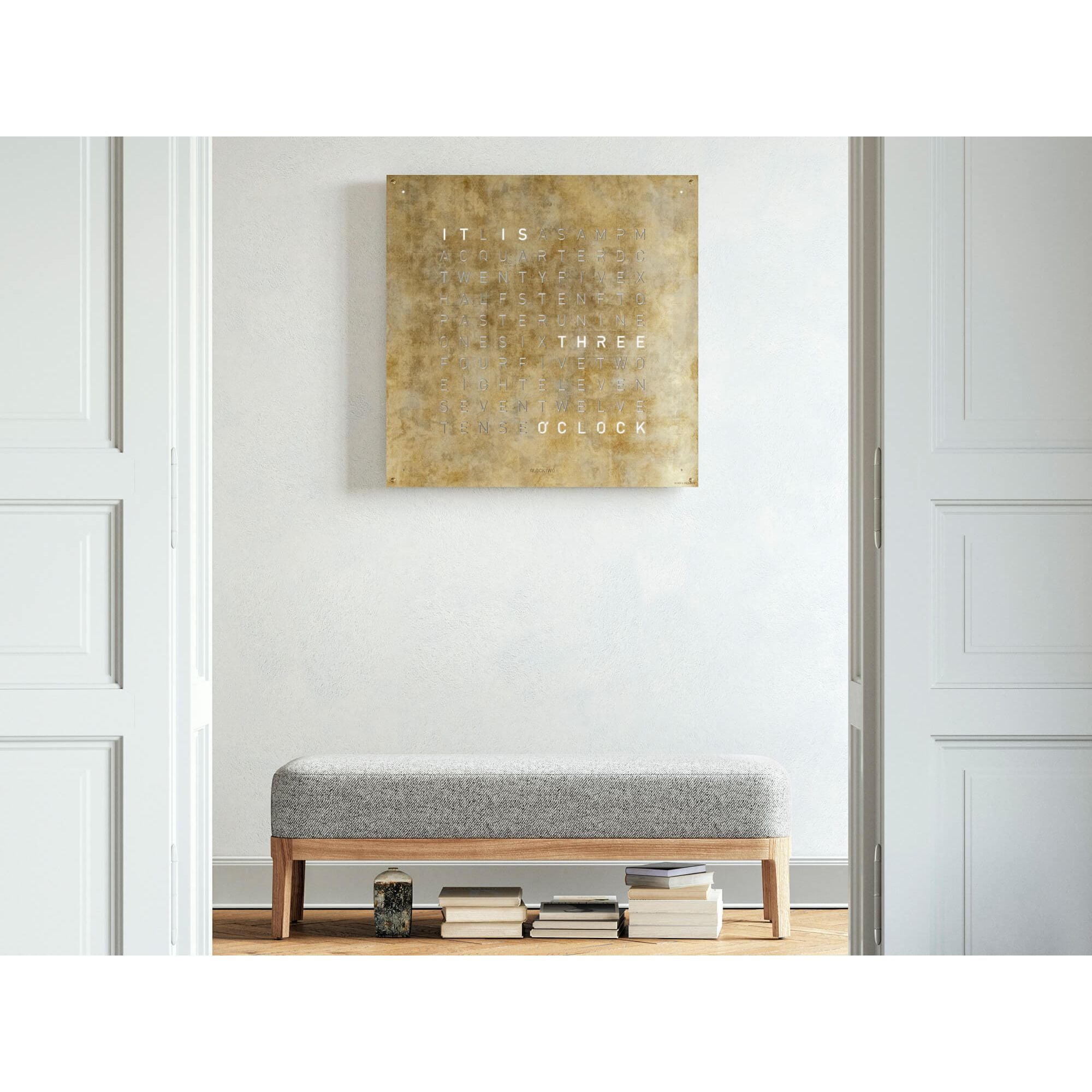 QLOCKTWO LG4SG QLOCKTWO EARTH 90 Creator's Edition Silver & Gold