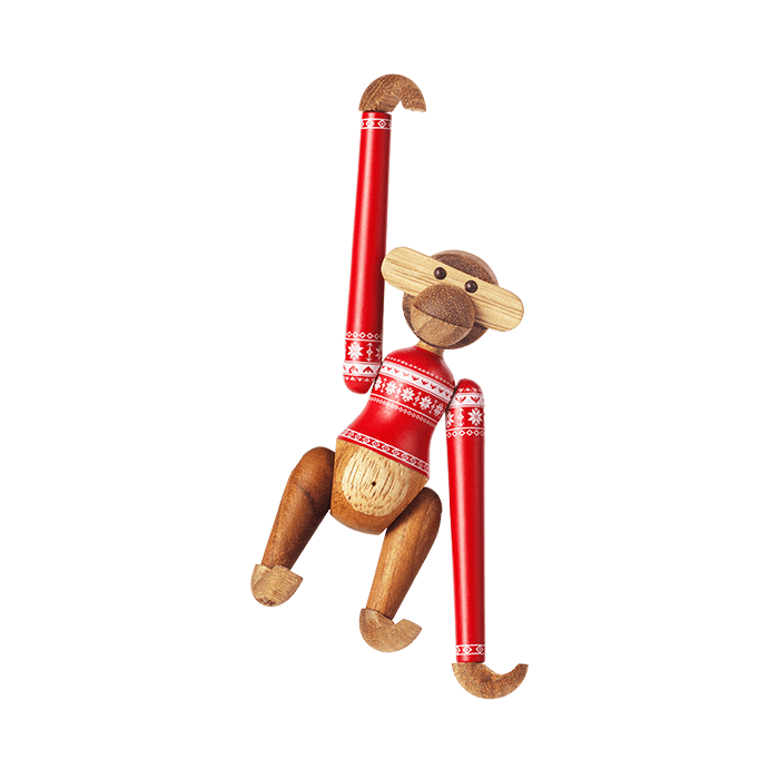 Kay Bojesen 39571 Christmas Jumper Monkey Wooden Figurine in Teak/Limba