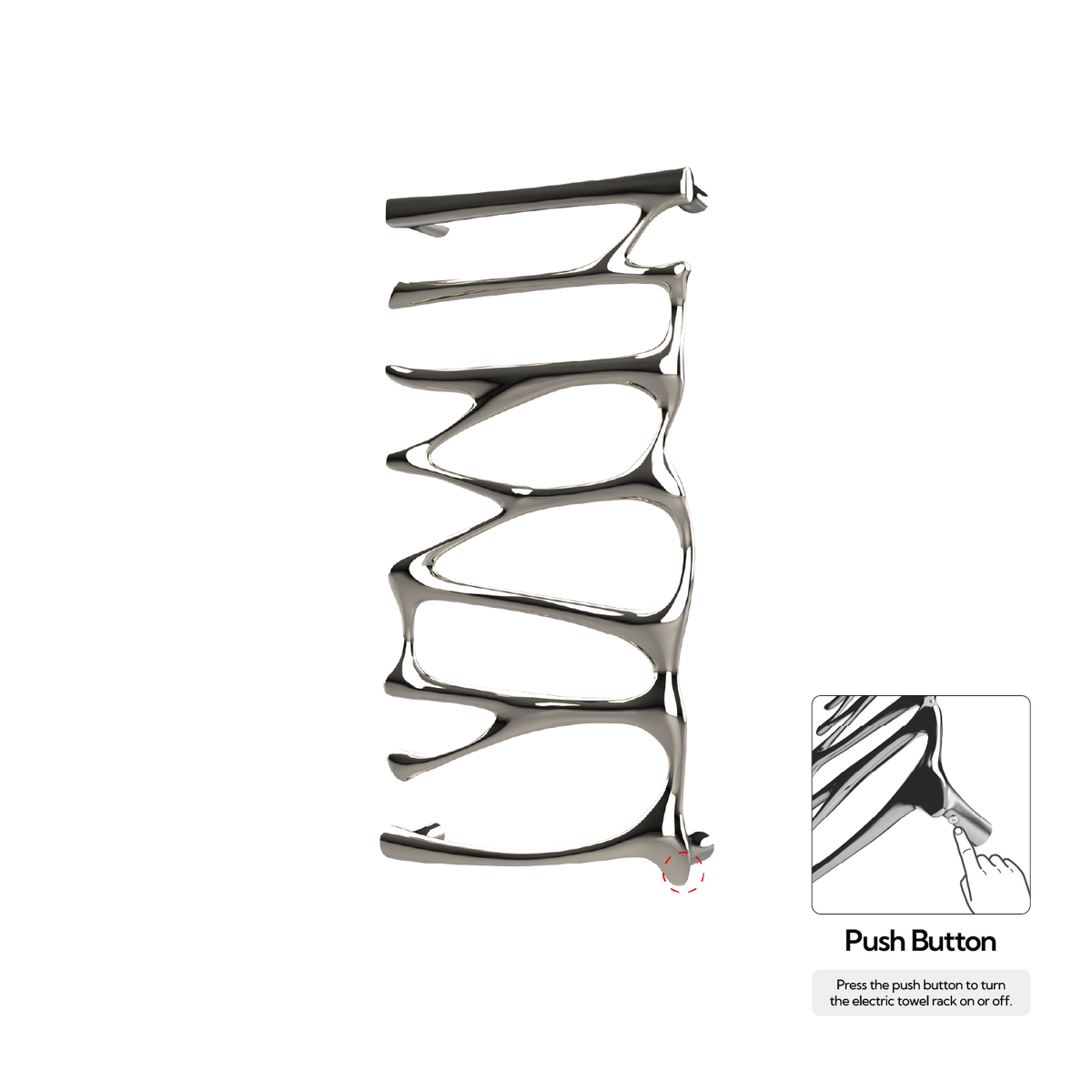 P&Bhusri S5-M-PNI-N Provence Towel Warmer in PVD Polished Nickel