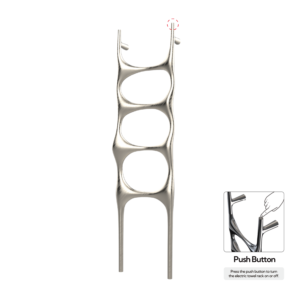 P&Bhusri S6-M-BNI-N Crete Palace Towel Warmer in PVD Brushed Nickel
