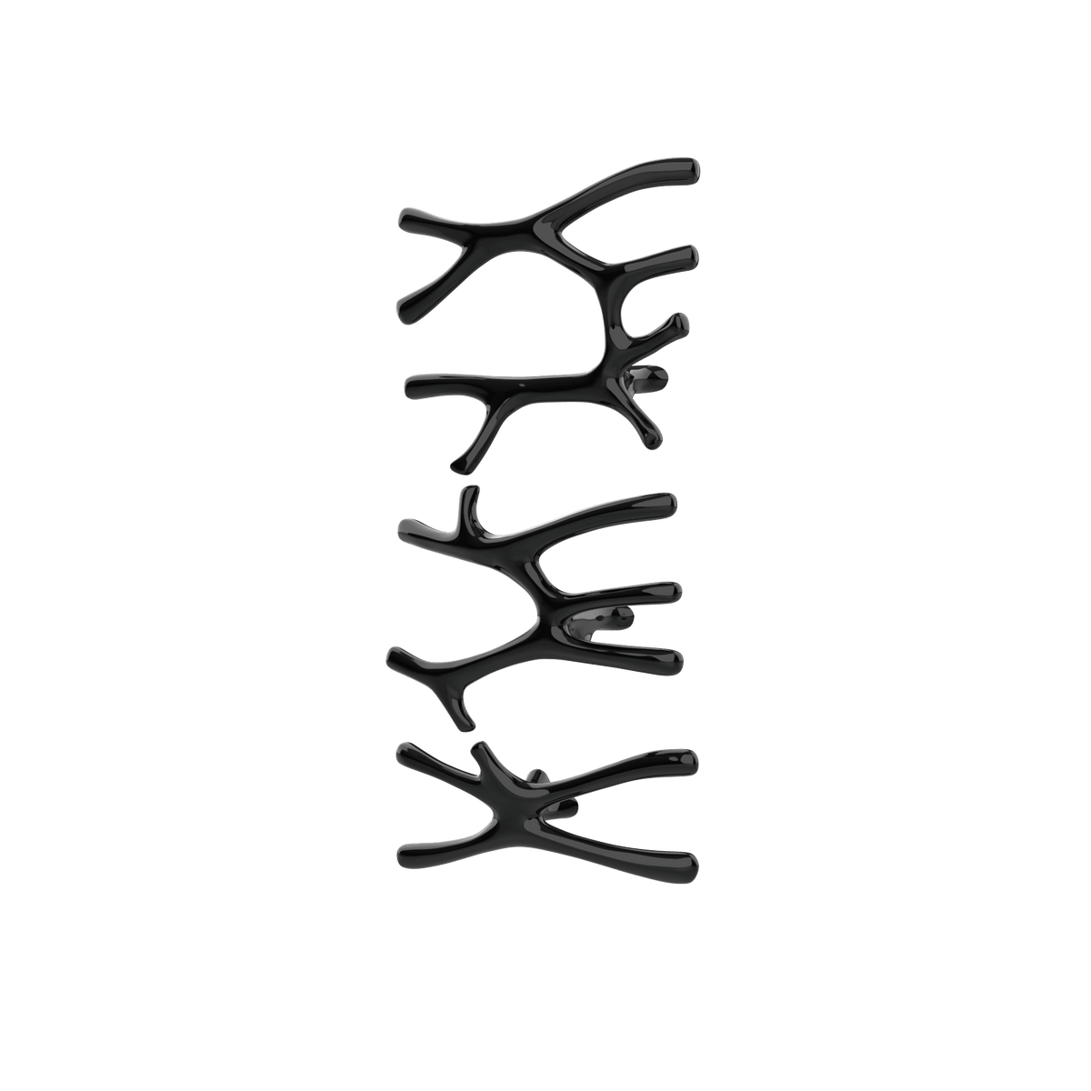P&Bhusri S7-LMS-PBN-SC Daphne's Branch Large + Medium + Small Towel Warmer in PVD Polished Black Nickel