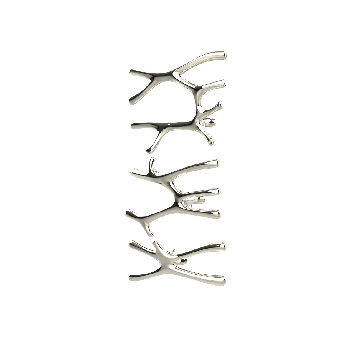 P&Bhusri S7-LMS-PWG-SC Daphne's Branch Large + Medium + Small Towel Warmer in PVD Polished White Gold