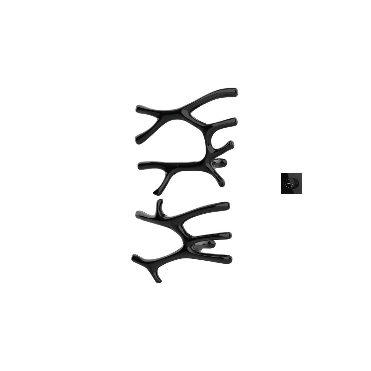 P&Bhusri S7-LM-PBN-XM Daphne's Branch Large + Medium Towel Warmer in PVD Polished Black Nickel