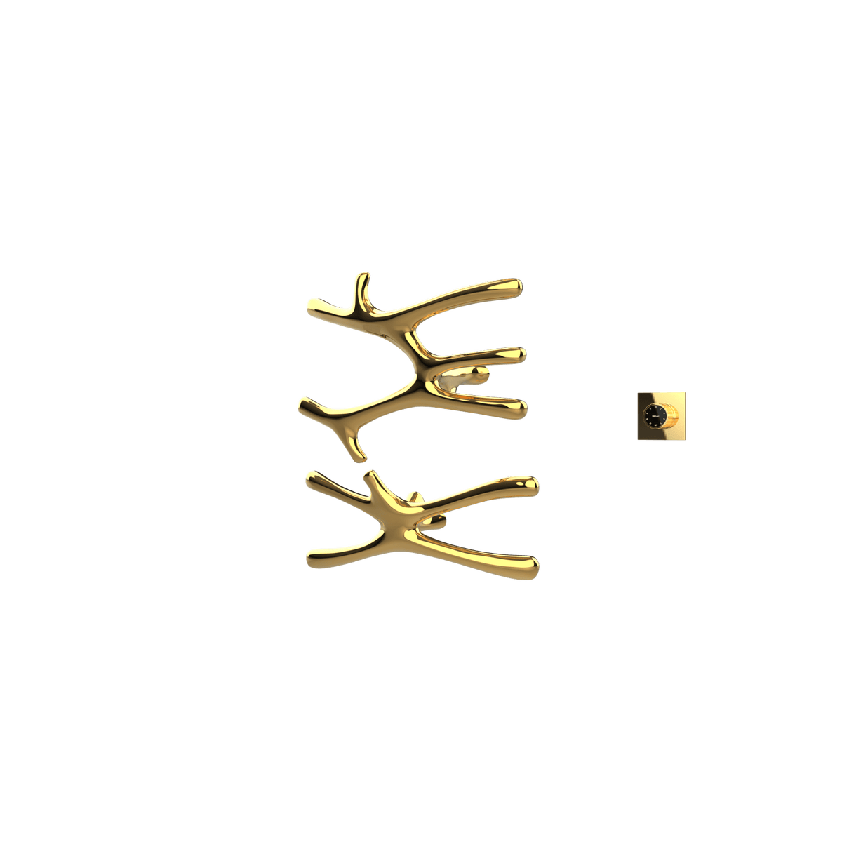 P&Bhusri S7-MS-24K-XM Daphne's Branch Medium + Small Towel Warmer in PVD 24K Gold
