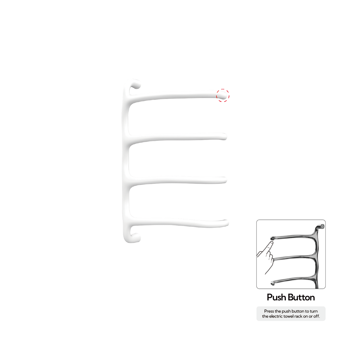 P&Bhusri S8-M-MWH-N Tuscany Glimmer Towel Warmer in Mist White