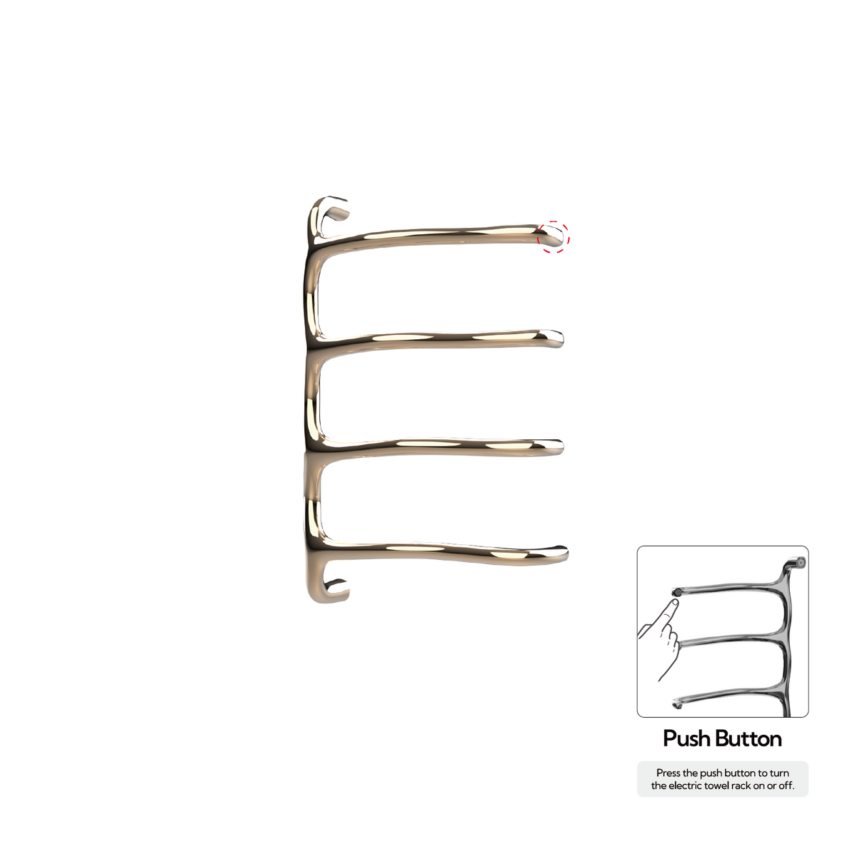 P&Bhusri S8-M-PBZ-N Tuscany Glimmer Towel Warmer in PVD Polished Bronze