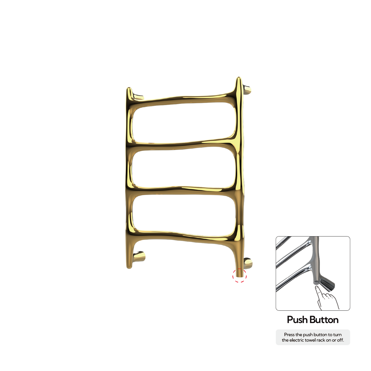 P&Bhusri S9-M-24K-N Verona Towel Warmer in PVD 24K Gold