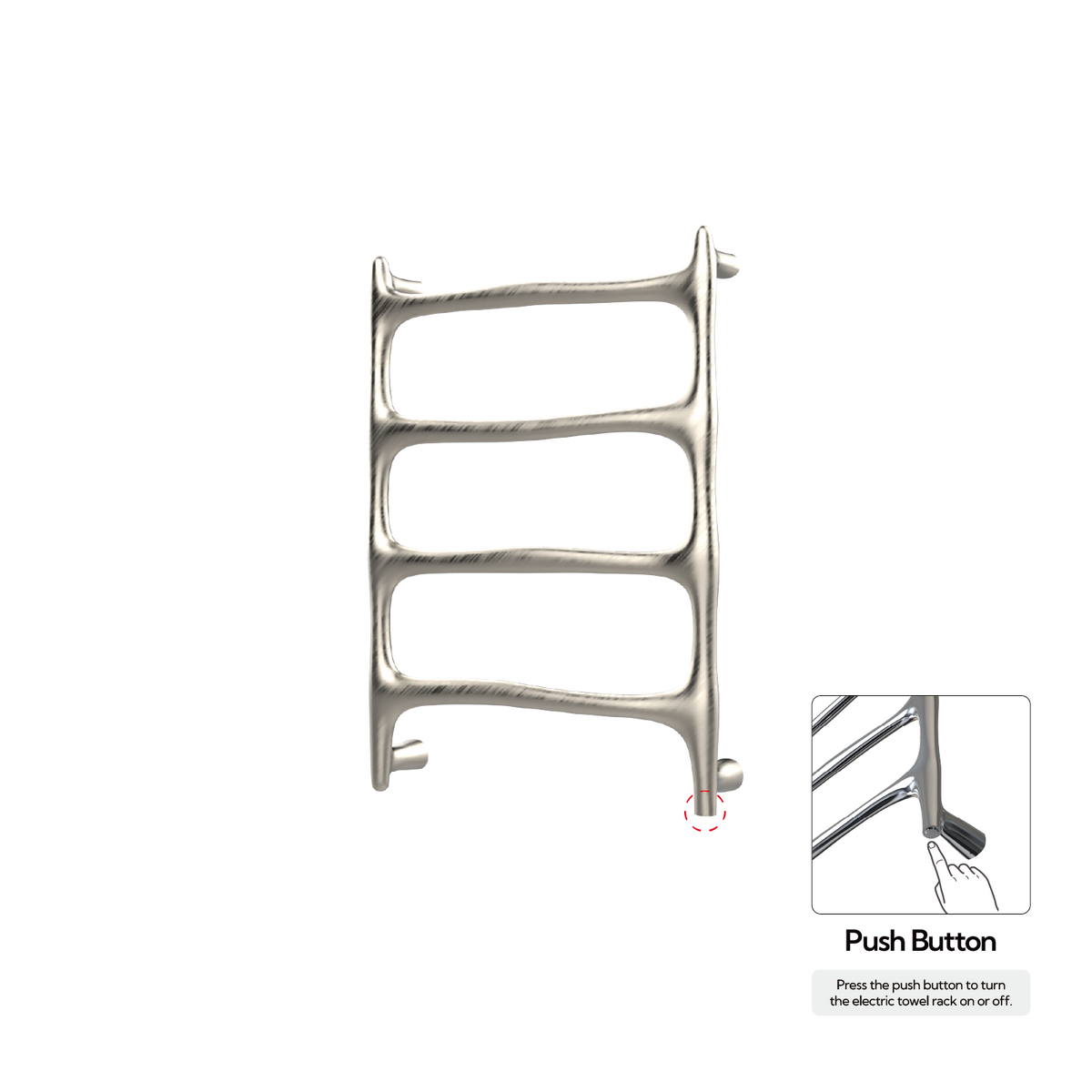 P&Bhusri S9-M-BNI-N Verona Towel Warmer in PVD Brushed Nickel