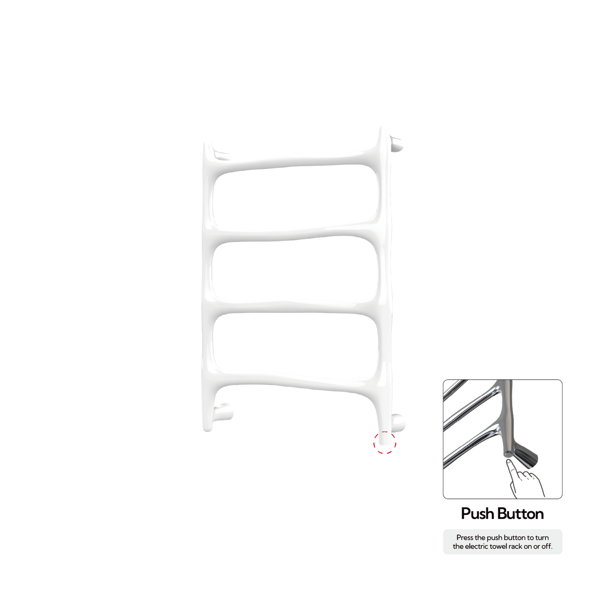 P&Bhusri S9-M-PWH-N Verona Towel Warmer in Porcelain White