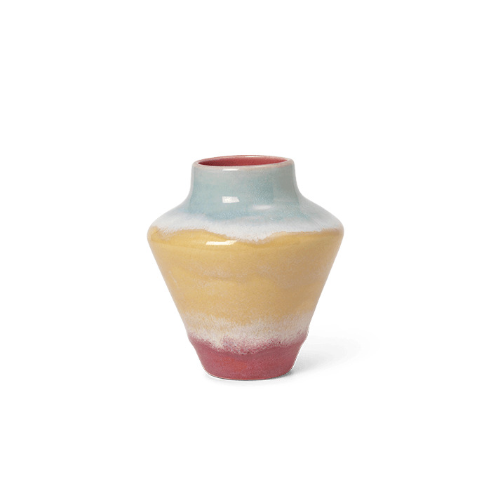 Kähler 693801 Poppery Vase in Pink/Mint/Yellow