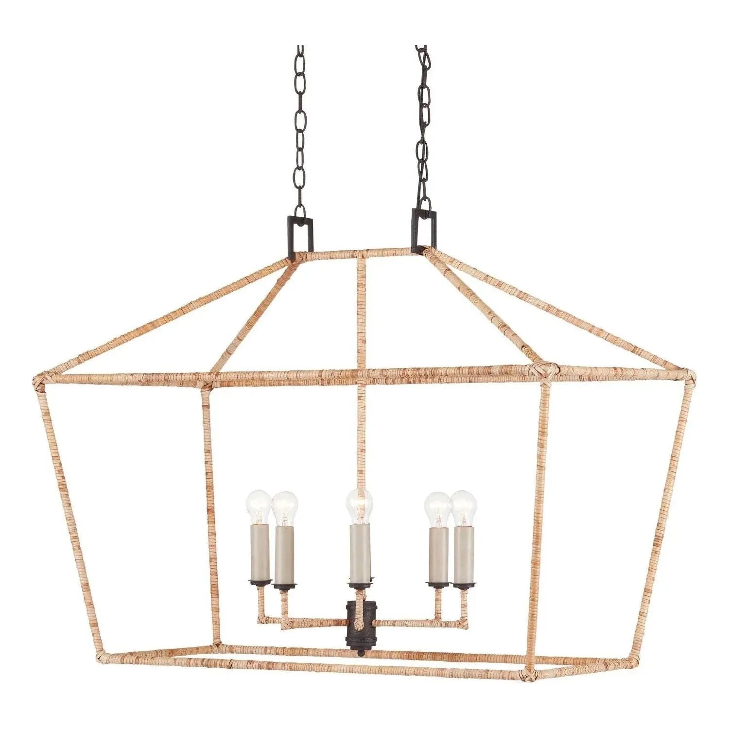 Currey and Company - Denison Rattan Lantern - 9000-0871 | The Rug District