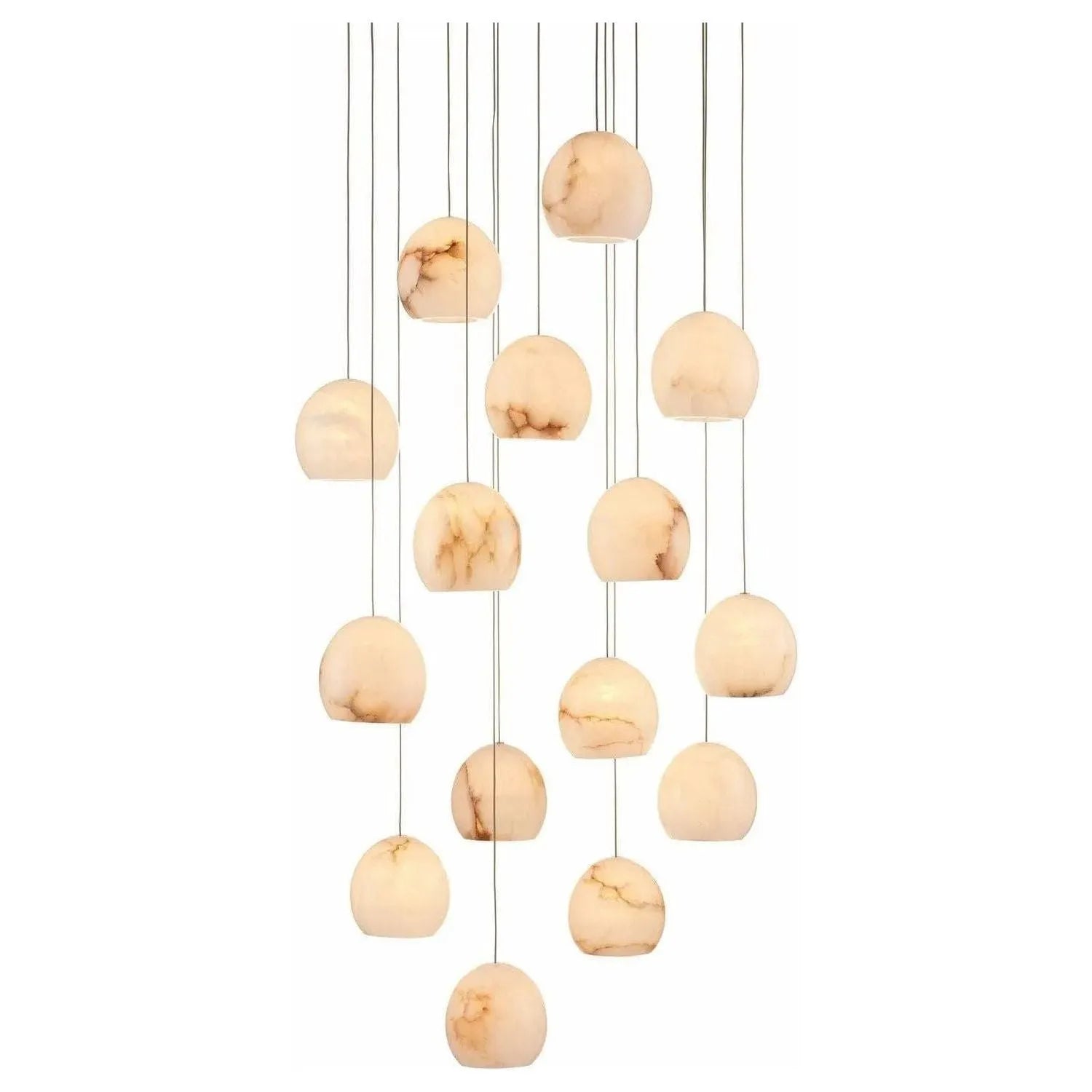 Currey and Company - Lazio Round 15-Light Multi-Drop Pendant - 9000-0898 | The Rug District
