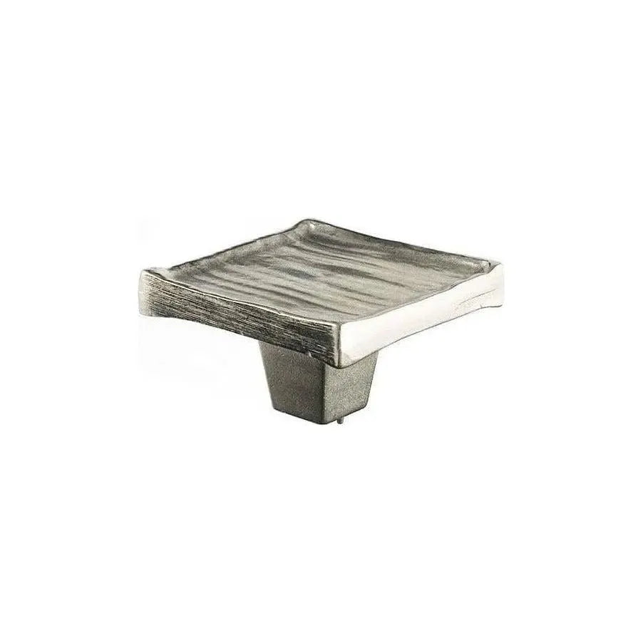 Du Verre Hardware - Forged 3 Square Knob - DVFC305-SN | The Rug District