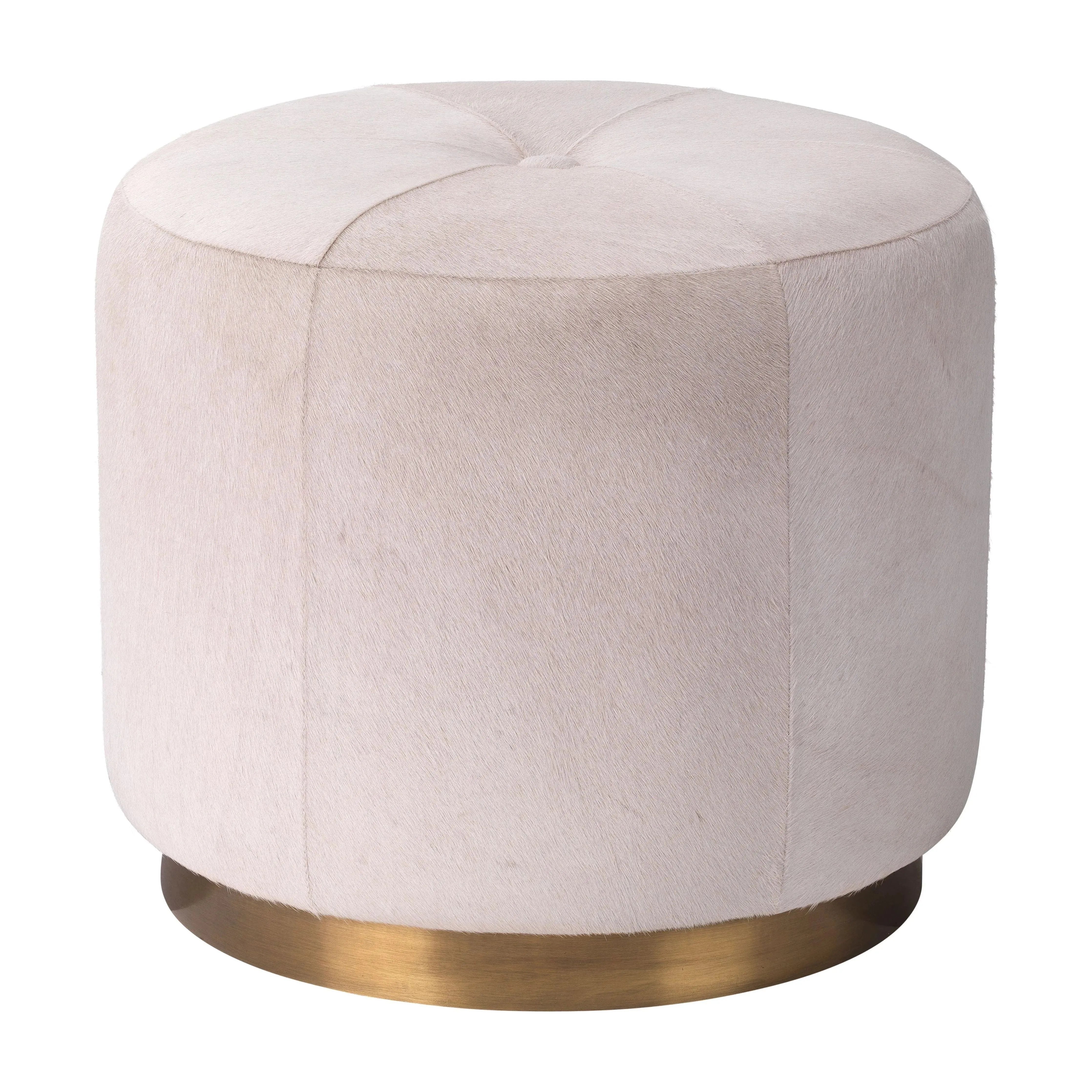 Jamie Young Company - Thackeray Round Pouf - 20THAC-SMWH | The Rug District