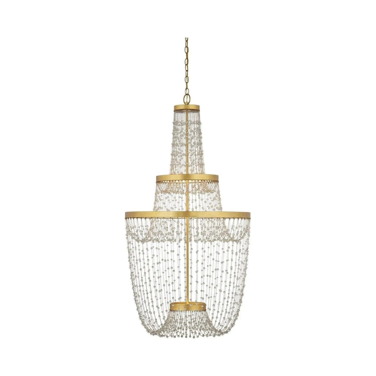 Currey and Company - 9000-1238 - LED Chandelier - Mademoiselle - Contemporary Gold Leaf / Contemporary Gold / Clear
