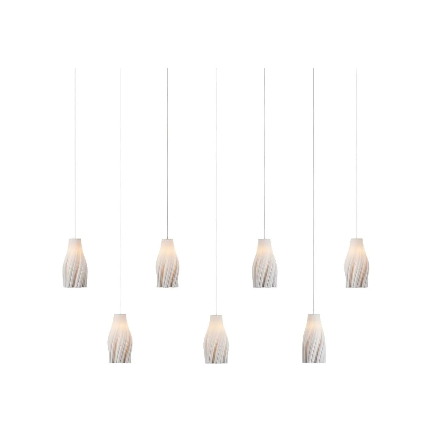 Currey and Company - 9000-1277 - Seven Light Linear Pendant - Posh - White / Silver