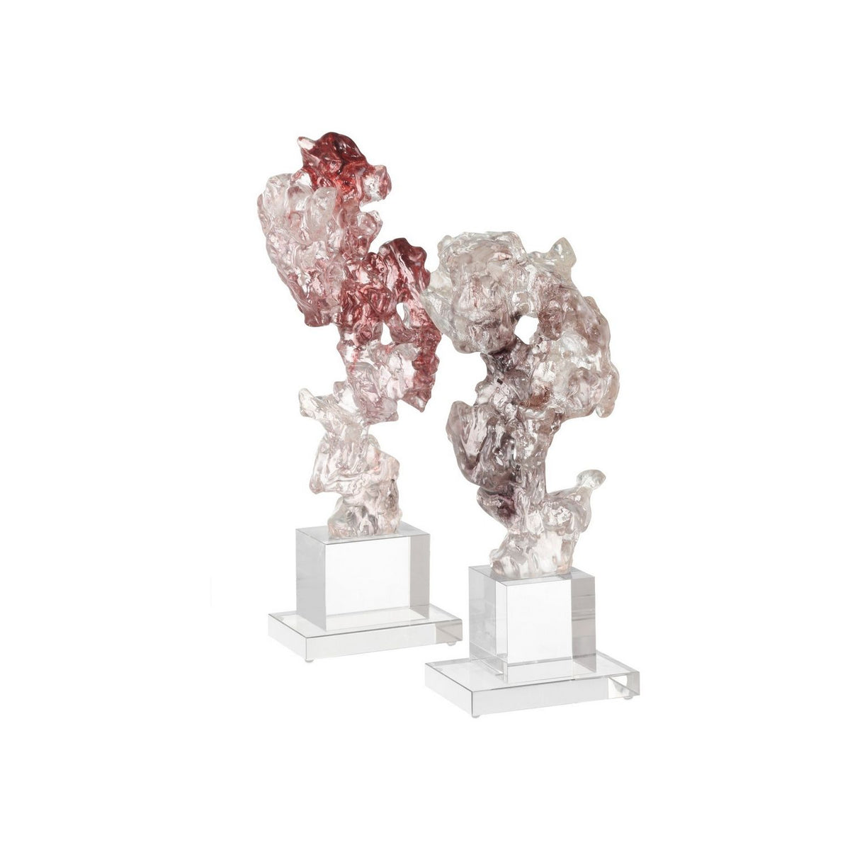 Currey and Company 1200-0975 Faux Rock Crystal Sculpture in Purple Pink/Clear