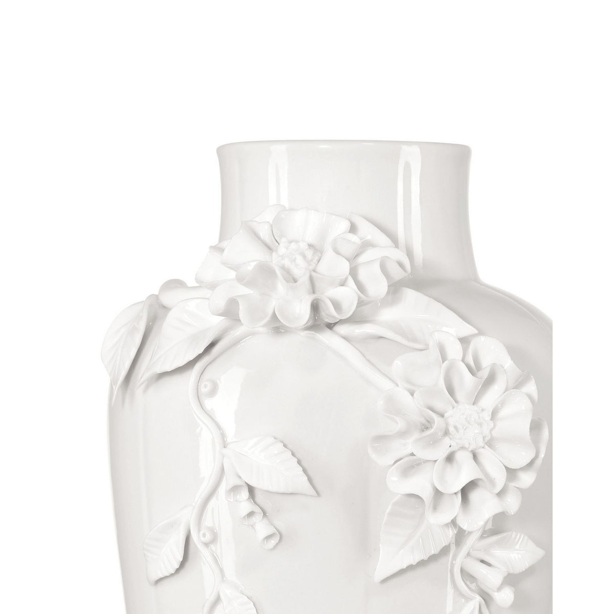 Currey and Company 1200-0985 Flower Maria Vase in White