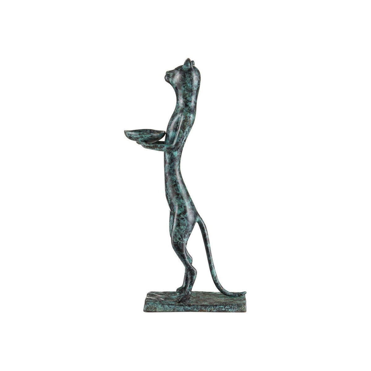 Currey and Company 1200-1059 Bastet Cat in Green Granite