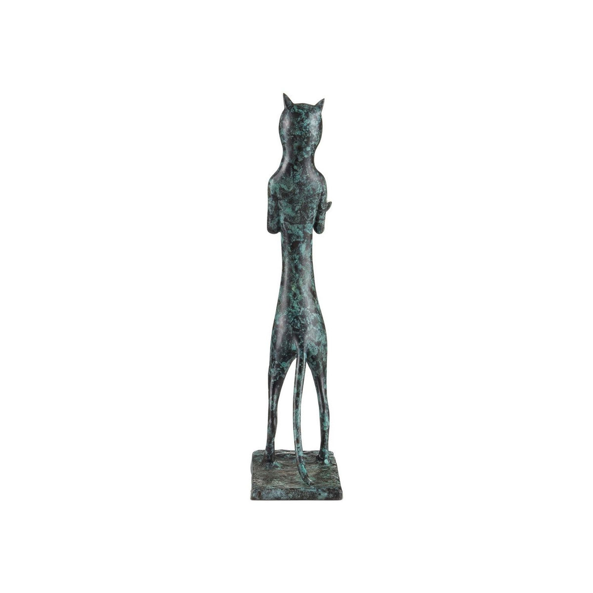 Currey and Company 1200-1059 Bastet Cat in Green Granite