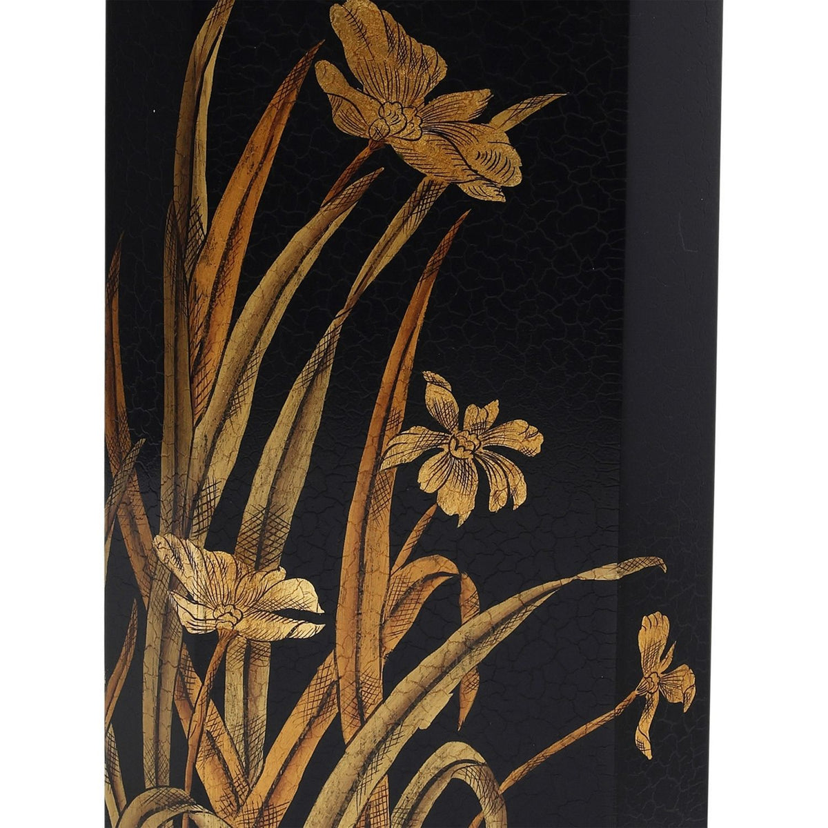 Currey and Company 1200-1064 Glasshouse Tole Umbrella Stand in Black/Gold
