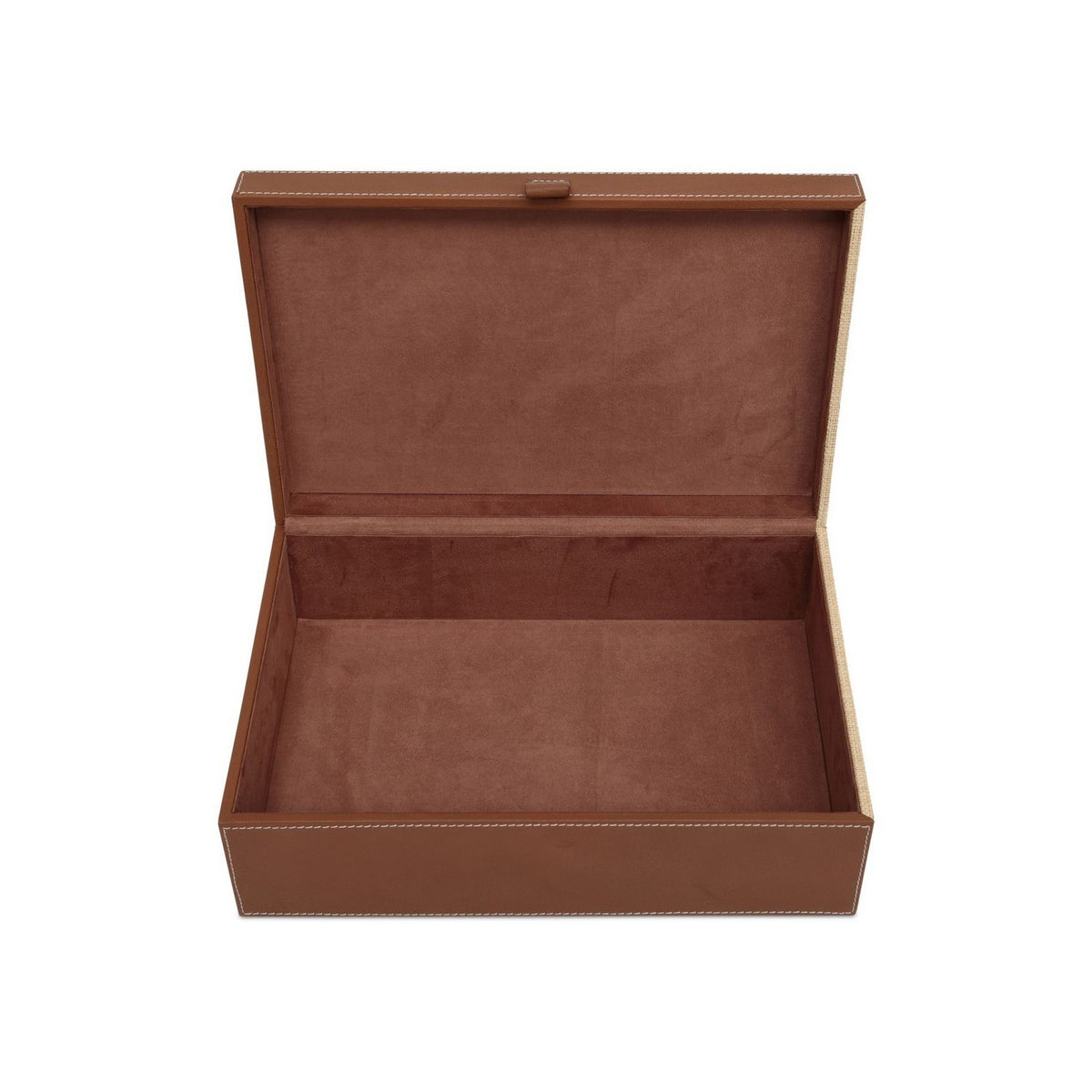 Currey and Company 1200-1069 Leather & Raffia Box Set of 2 in Brown/Natural