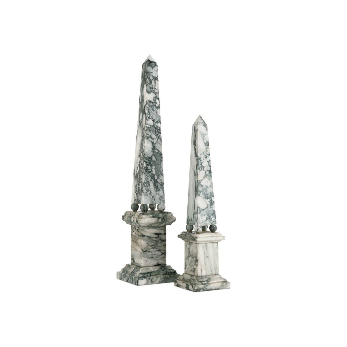 Currey and Company 1200-1079 Sorority Obelisk in Green/Off-White