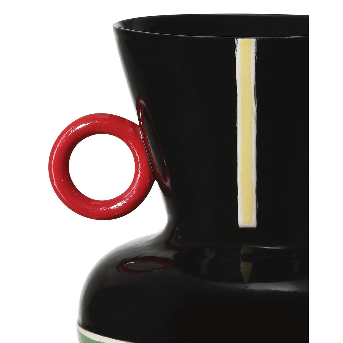Currey and Company 1200-1091 Fauvist Vase in Black/Green/Red/Yellow/Orange
