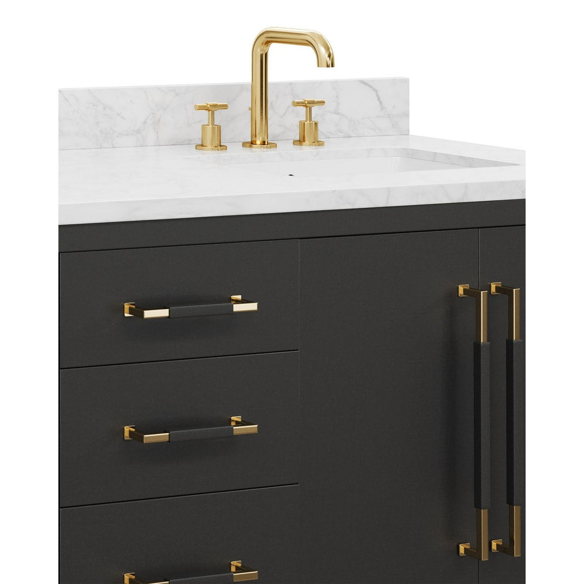 Currey and Company 3800-0021 Verona 72" Vanity with Rectangular Undermount Sink in Black/Natural/White/Champagne