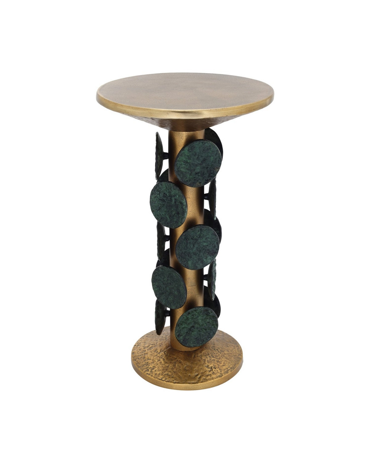 Currey and Company 4000-0249 Nasturtium Accent Table in Antique Brass/Patina Brass