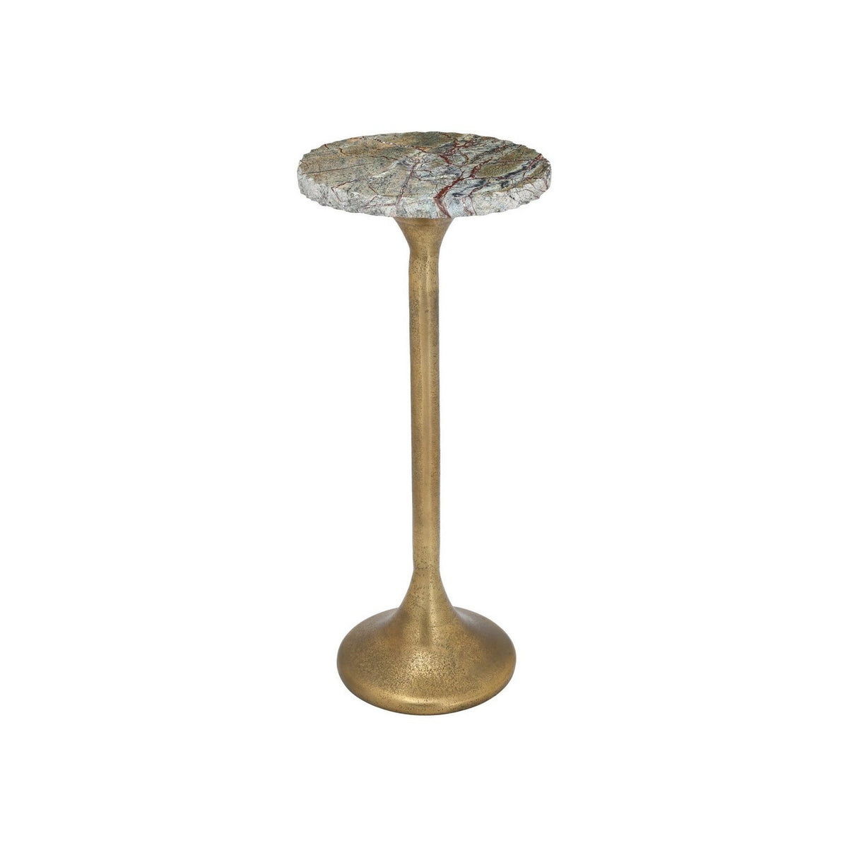 Currey and Company 4000-0250 Wilderness Drinks Table in Antique Brass/Natural